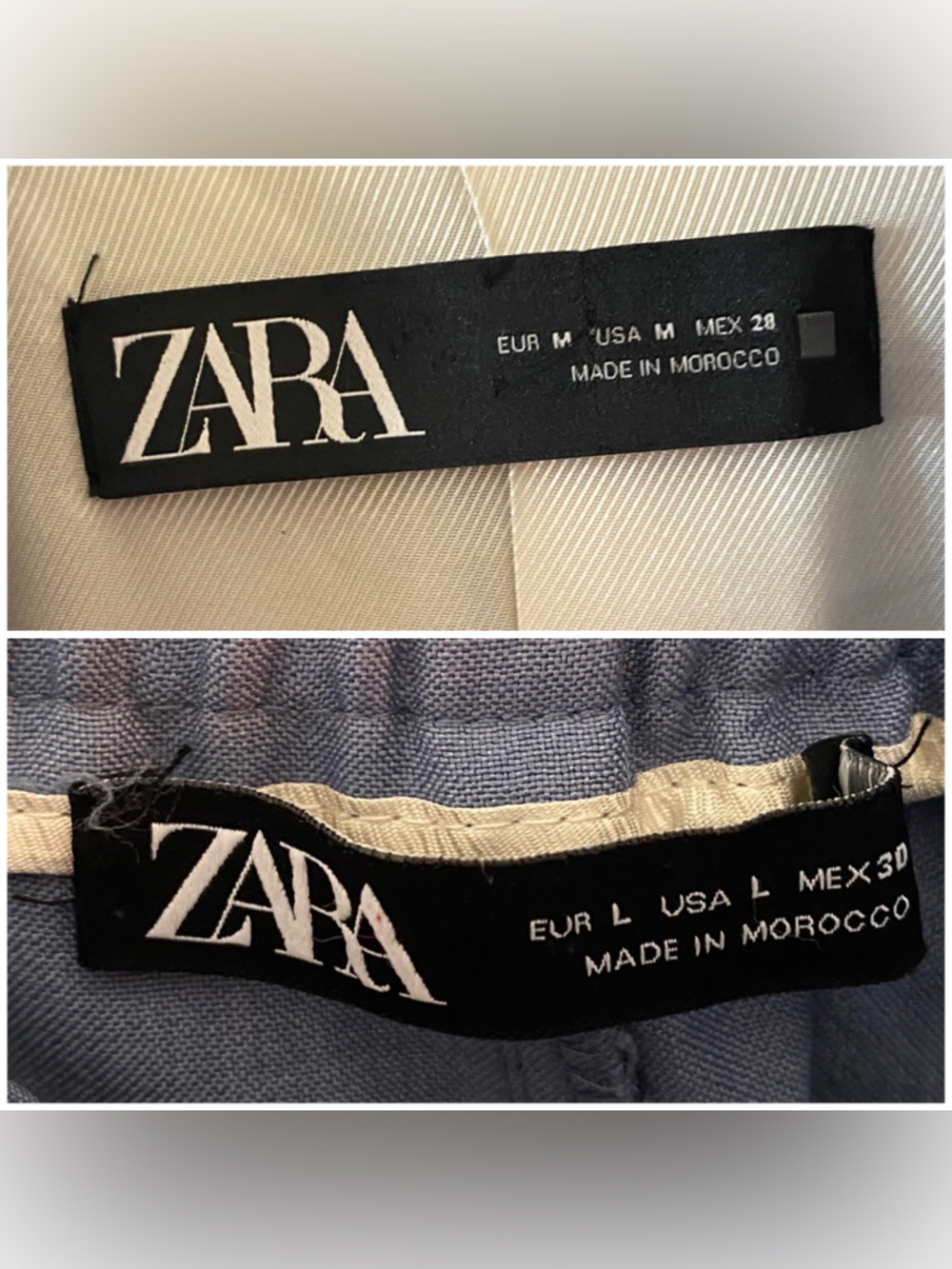 ZARA Set: Single Button Blazer & Tapered Trousers in Pale Blue - M/L - Picture 15 of 16
